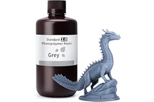 ELEGOO Upgraded Standard Resin 2.0, Resin for 3D Printer with High Precision, Low Odor, Higher Toughness, 405nm UV Curing Photopolymer Resin for Mars Saturn MSLA DLP LCD 3D Printing (Grey 1000g)
