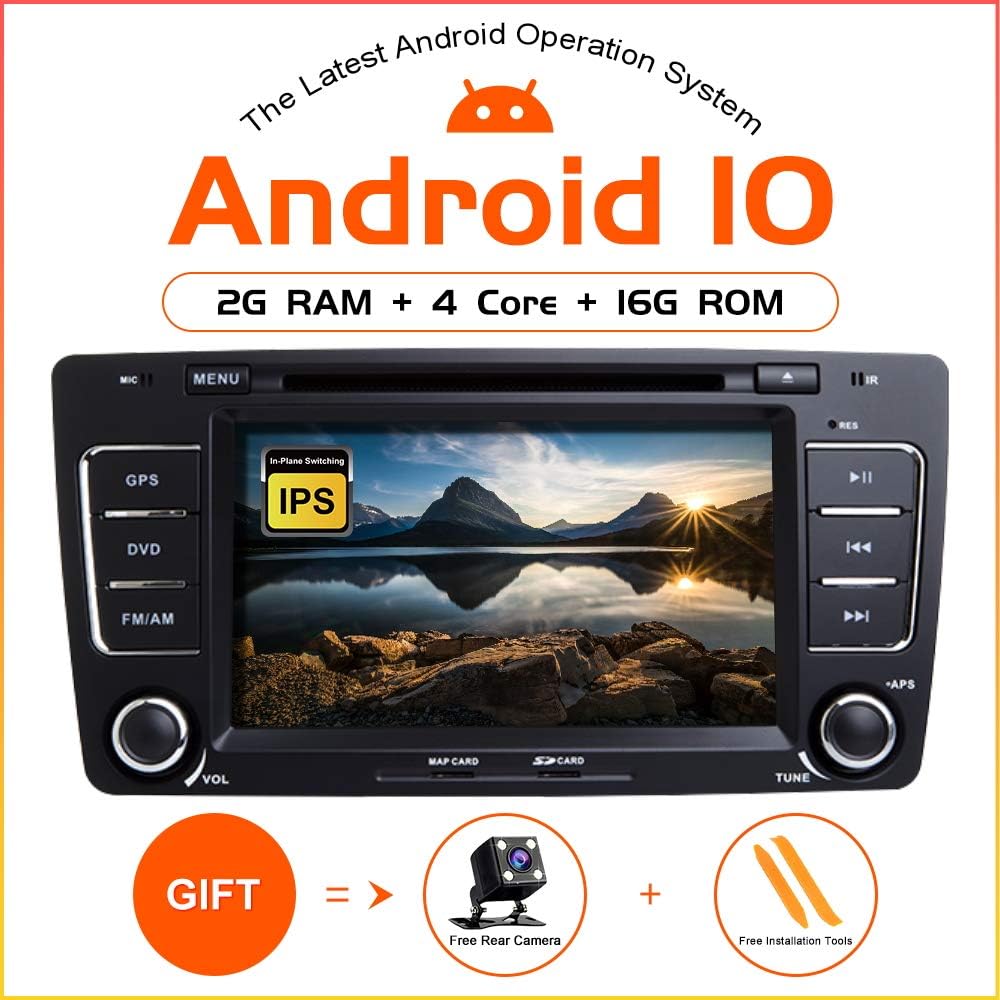 TOOPAI Android 10.0 Car Radio for Skoda Octavia 2009-2013 Yeti 2008-2014 Double Din Car Stereo DVD Player GPS with Full RCA Output WiFi OBD SWC