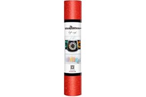 TECKWRAP Shimmer Vinyl Glitter Adhesive Craft Vinyl,1ftx5ft,Rose Red