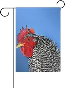 CHINEIN Double Sided Print House Flags for Home Decor Indoor Outdoor Barred Rock Chicken Rooster