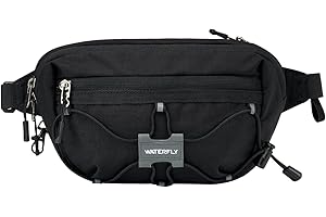 WATERFLY Lightweight Small Fanny Pack: 1.5L Mini Slim Crossbody Waist Belt Hip Bag with RFID Blocking, Anti-Theft & Water Resistant Pouch for Women Men Travel Hiking Running Walking EDC
