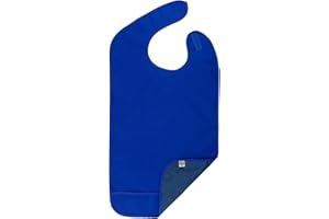 Shorewood Medical Adult Bib for Men, Women. Adjustable neck. Waterproof Inner Lining & Crumb Catcher.Machine wash & Dry