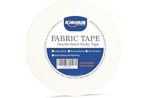 KIWIHUB Double Sided Fabric Tape for Clothes - Fabric Tape Strong Adhesive Cloth Hemming,Hem No Sewing or Ironing, Gluing - 1/4 Inch x 164 Feet