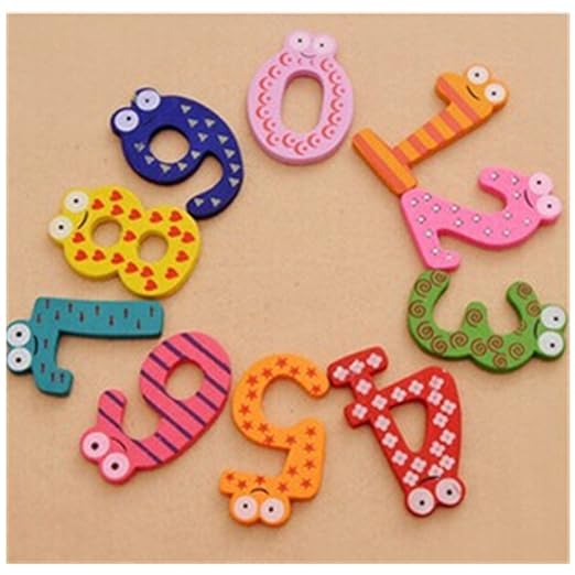 Unión Tesco Funky divertido colorido magnético números de madera ...