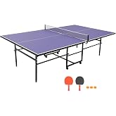 Professional Outdoor Table Tennis Tables,Foldable &amp;Portable Ping Pong Table Set for Indoor &amp; Outdoor Games with Net for Adults/Teens,2 Table Tennis Paddles and 3 Balls