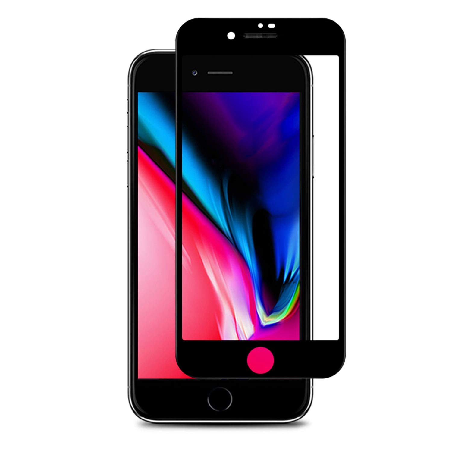 APS 2x Premium Tempered Glass for Apple iPhone 7 & 8 Including Mounting Frame - Germ- 24/7 - Dust Protection for Speakers - 100% Perfect Fit & Extra Strong 9H Tempered HD Screen Protector Glass