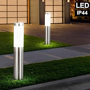 2x Led Aussen Steh Lampe Stand Leuchte Weg Garten Hof Einfahrt Veranda Beleuchtung Edelstahl Ip44 H 45cm Amazon De Beleuchtung