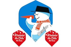 DARTFELLAS (3 Sets - 9 Flights) Snowman Christmas Xmas Dart Flights, 100 Micron Extra Strong