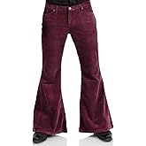 Men's Corduroy Vintage Bell Bottom Pants 70s,Disco Stretchy Flared Pants Fit 60s 70s Outfits for Men,Mens Bell Bottom Jeans.
