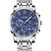 HUNRUY Mens Luminous Quartz Watches with Date and Ornamental 3 Eyes