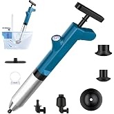 Toilet Plunger Set, High Pressure Air Plunger Drain Clog Remover, Sink Plungers for Bathroom, Snake Drain Blaster with Real-Time Barometer for Toilet Unclogger,Kitchen,Shower,Pipe,Floor,Sewer