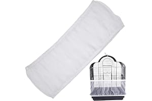 Bird Cage Netting Seed Catcher Anti-Scatter Mess-Free Adjustable Bird Seed Catcher with Elastic See-Through Fine Mesh Cage fo