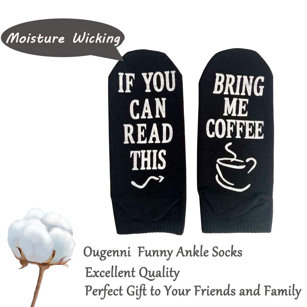 Ougenni 3 Paia Se Puoi Leggere Questo Portami Caffe Divertente Calzini Alla Caviglia Antiscivolo Lettera Stampata Ccalzini Casual Miglior Regalo Per Lamante Del Caffe Calzini