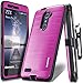 COVRWARE ZTE ZMAX PRO / ZTE Carry [IRON TANK Series] Built-in [Screen Protector] Heavy Duty Full-Body Rugged Holster Armor [Brushed Metal Texture] Case [Belt Clip][Kickstand], Magenta