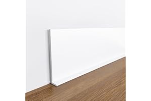 Junsen Vinyl Wall Base Flexible Baseboard Molding Trim 5 Inches X 40 Feet Self-Adhesive Peel and Stick Rubber Cove Flooring Base Outside Corner Molding Trim(White)