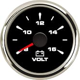 SAMDO 52mm 7 Backlight Waterproof Voltmeters Universal Voltage Gauges Voltage Meters 8-16V for Boat Yacht Auto Motor Home Truck