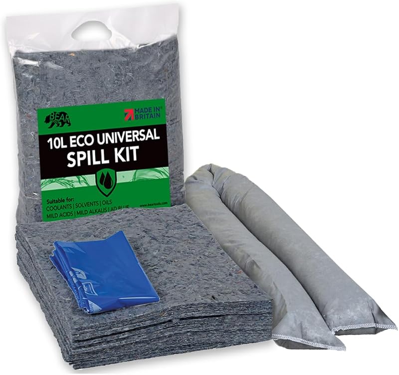 BearTOOLS Eco Spill Kit 10L Environmentally Friendly Absorbent Pads UK Made