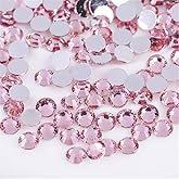 3000 Pieces SS12 3mm Flatback Rhinestones Clear Glass Round Gems Crystals for Nail Art DIY Crafts Clothes Shoes Bags (Light Pink)