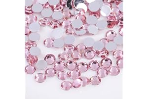 KDKYY 3000 Pieces SS12 3mm Flatback Rhinestones Clear Glass Round Gems Crystals for Nail Art DIY Crafts Clothes Shoes Bags （Light Pink）