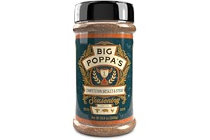 BIG POPPA SMOKERS Big Poppa’s Competition Brisket & Steak Rub – Beef Seasoning for Brisket & Burgers – Bold Savory Flavor with Smoked Sea Salt & Natural Roast Beef Stock – BBQ Rub for Confident Grill Masters (13.4 Oz)