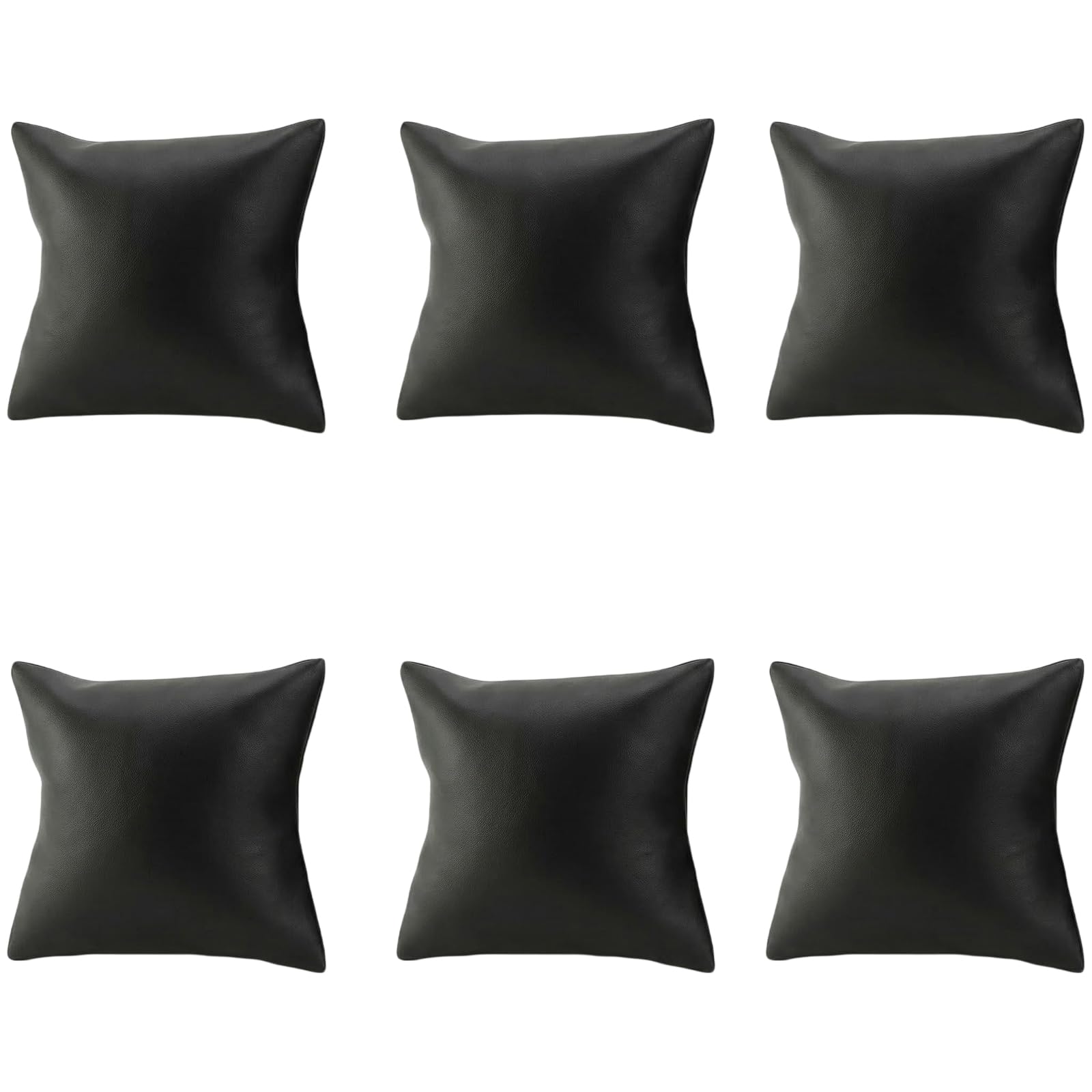 Happyupcity 6PCS Black PU Leather Small Bracelet Watch Pillow Bangle Cushions Pillow Jewelry Organizer Holder Jewelry Displays Stand Show