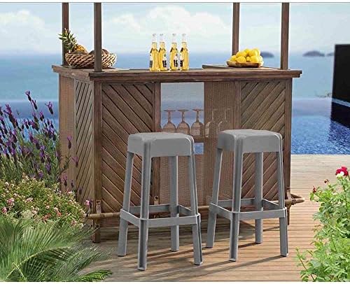 Sunjoy Polypropylene Taupe Patio Bar Stool (2-Pack)