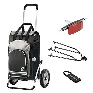 Andersen Einkaufstrolly Royal luftbereift mit Fahrrad Anhängerkupplung für Gepäckträger und 60 Liter Einkaufstasche Hydro sch
