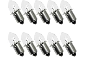 SQXBK 10PCS 104.8V0.75A Krypton Flashlight Bulb Replacement Bayonet Base Bulb Bayonet Base Krypton Replacement Bulb Flashlight Bulbs