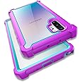 KSELF Case for Samsung Galaxy Note 10 Plus Case With Screen Protector, Full Body Protective Hybrid Dual layer Shockproof Acrylic Back Case Cover for Galaxy Note 10 Plus 5G 6.8 inch (Purple Light Blue)