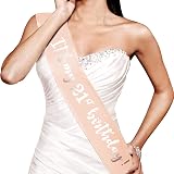HOWAF Rose Gold 21st Birthday Sash Girls Women One Size Satin Party Decor view 2