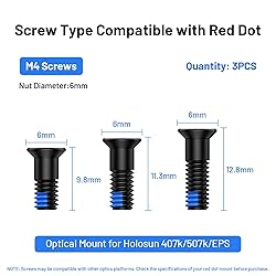 Vstranics 9Pcs Red Dot Screw Kit M4 Screws Diameter