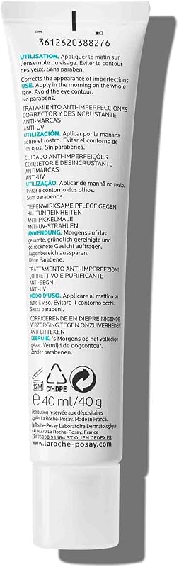 La Roche Posay Tratamento Anti-Imperfeições e Marcas com SPF30, Adequado para Peles Oleosas, Mistas ou Propensas a Acne, Fórmula com Aqua Posae Filiformis, Effaclar Duo (+), 40 ml