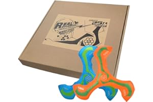 GENERIC Soft Foam Boomerang - Orange & Blue - Easy Throw True Return - Safe Outdoor Fun Gift for Teens & All Ages (Orange and Blue) Eco-Friendly 0.07lb 9.1in