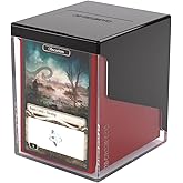 Gamegenic Bastion 100+ XL Deck Box - Compact, Secure, and Perfectly Organized for Your Trading Cards! Safely Protects 100+ Double-Sleeved Cards, Black/Clear Color, Made