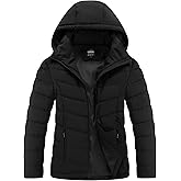 Outdoor Ventures Women's Hooded Puffer Jacket Waterproof Lightweight Full-Zip Warm Quilted Winter Coat