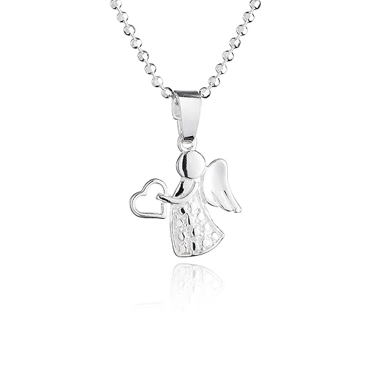 fish Mädchen Silber-Kette 925 Engel-Anhänger mit Schmuck-Etui, Geschenk-Idee