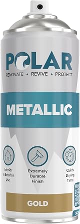 Polar Metallic Spray Paint 400ml Gold Plastic Metal Wood Glass Ceramics