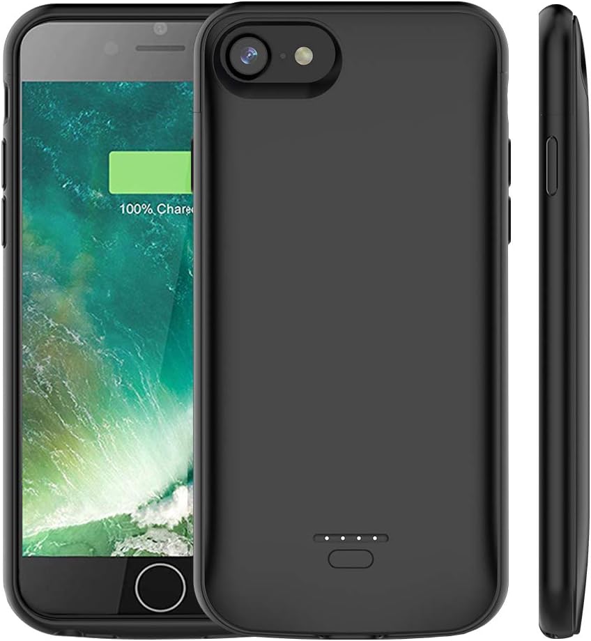iPhone 6s Plus /6 Plus Battery Case, SNSOU 5500mAh Portable Charger Case Ultra-Thin Rechargeable Extended Battery Pack Protective Backup Charging Case Cover for Apple iPhone 6s Plus /6 Plus-Black
