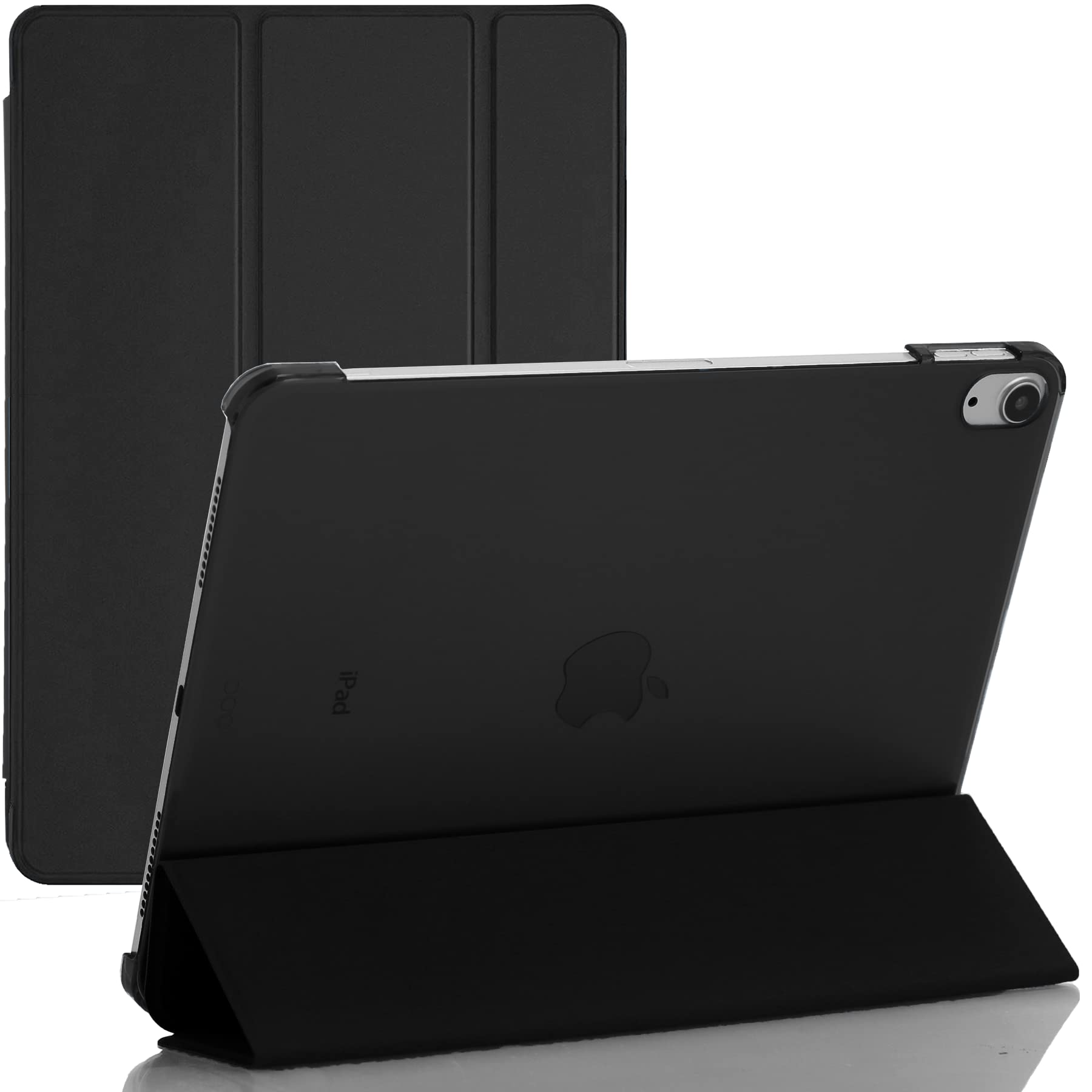 Smart Case For Apple iPad Air 4 Released 2020 and For Apple iPad Air 5 Released 2022 Size 10.9'' and Only For Model Numbers A2316, A2324, A2072, A2325, A2588, A2589, A2591 (Black)
