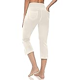 VEAARDAMYE Women's Yoga Capri Pants High Waist Capri Leggings with Pockets Tummy Control Crop Pants Straight Leg 21"