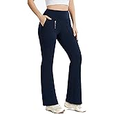 LXP Yoga Flare Leggings for Women high Waisted Stretchy Lightweight Cargo Work Pants with 7 Pockets for Workout,Travel Wear,Navy,M
