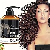Curl Defining Cream - Anti-Frizz Curling Cream to Define All Curly Types to Enhance Curls, Defrizz, Control, Hydrate & Adds Shine Moisturizing Curl Cream for Thick Type 4 Curly Hair, Definition Hair