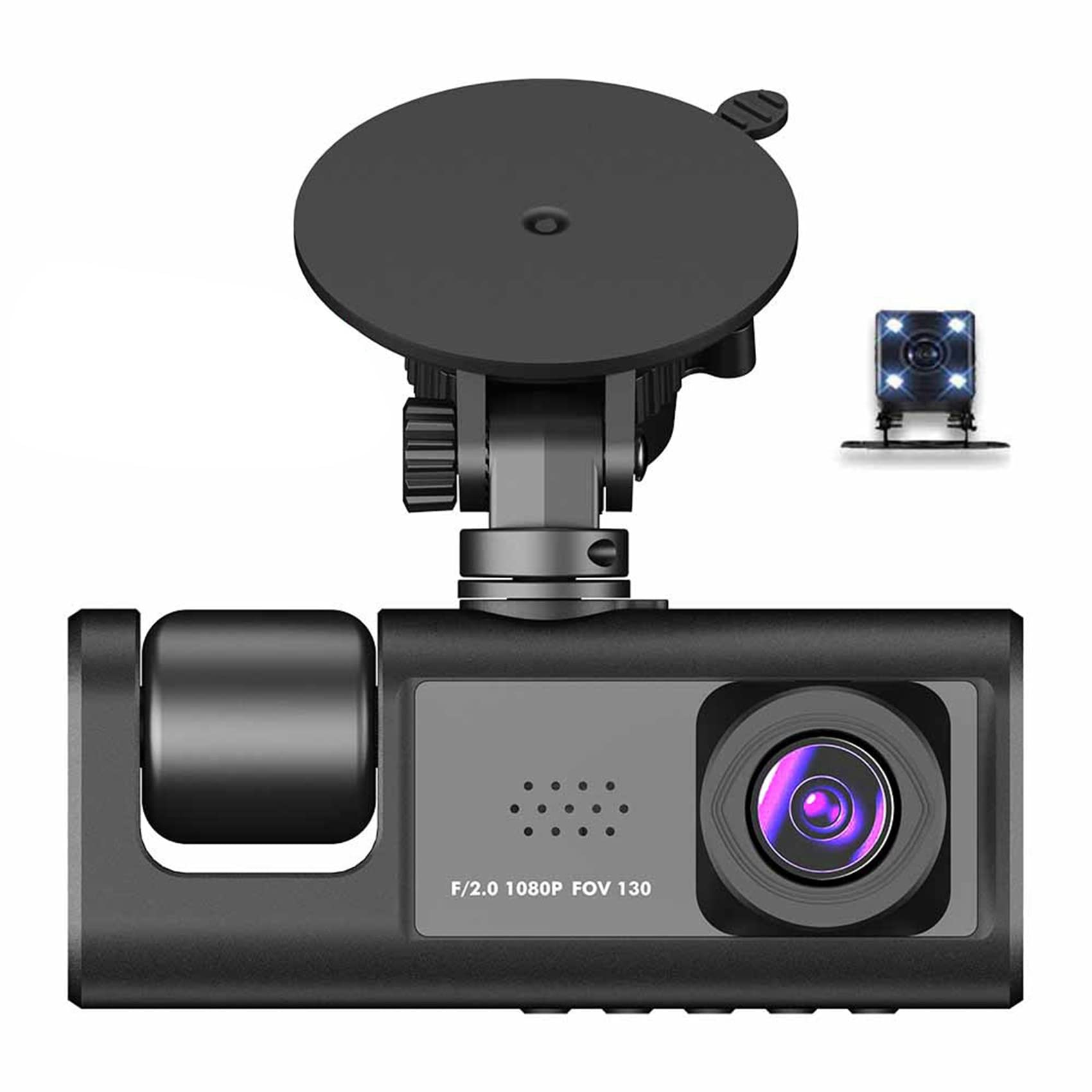 Ksrnsne 1 Set 3 Camera Dash Cam 1080P 2 Inch Screen Dashcam Black Driver Recorder for Taxi CAR DVR Rear Camera Universal