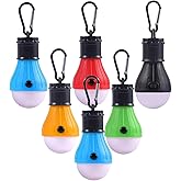 AEIMIAIDE 6pcs Camping Light, Emergency Light with Carabiner, Portable LED Hanging Tent Lights with 3 Lighting Modes, Camp Bu