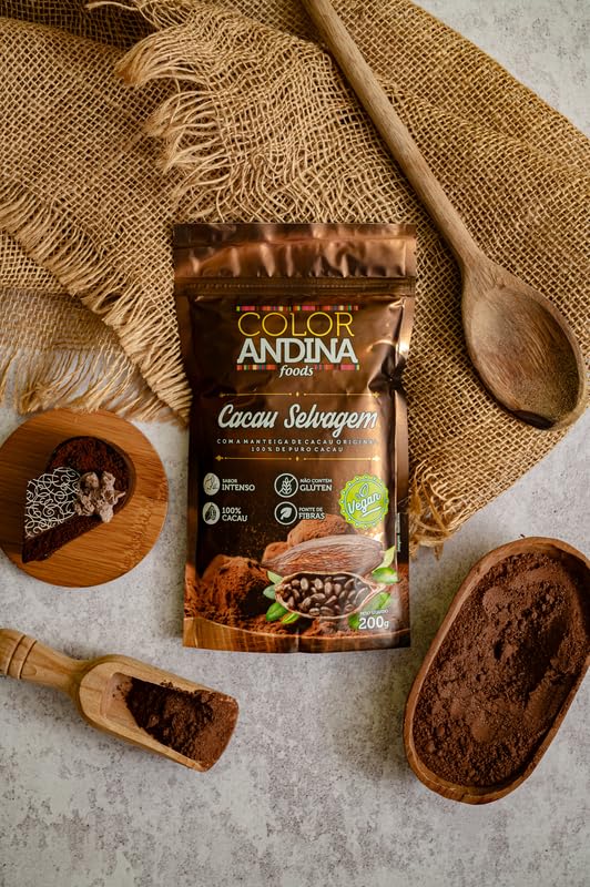 Cacau Selvagem 100% puro Color Andina 200g-2 pacotes