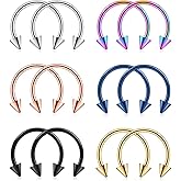 Ruifan 316L Surgical Steel CBR Horseshoe Circular Rings Nose Eyebrow Tragus Lip Ear Hoop Ring Piercing 20G 8MM 10MM 12-24PCS