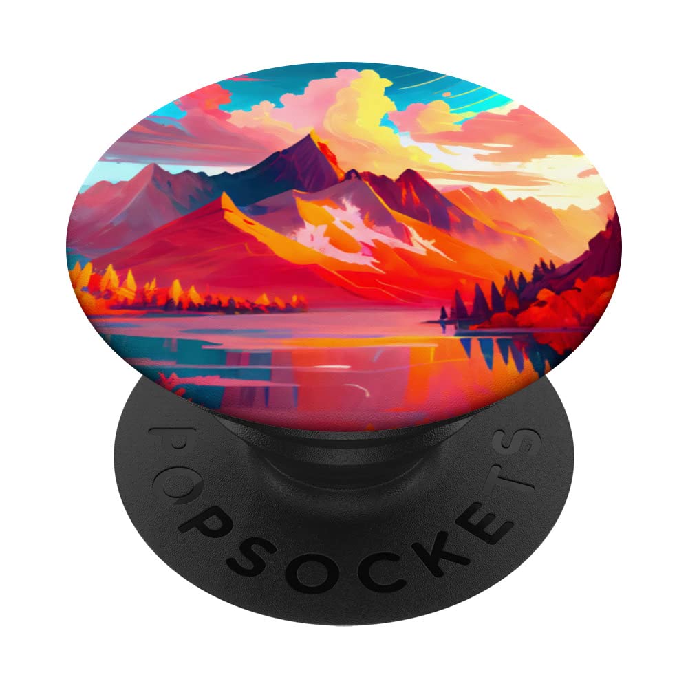 Boho Landscape Chic Mountain Nature Outdoor Pine Tree Art PopSockets Swappable PopGrip