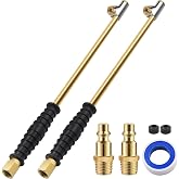 SAFELIFE 16-1/4" Extended Dual Head Air Chuck for Semi Trucks Dually Tires, 1/4" FNPT Heavy Duty Lock On Tire Inflate Chuck w/Quick Plug - 2 PCS