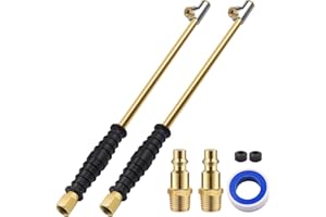 SAFELIFE 16-1/4" Extended Dual Head Air Chuck for Semi Trucks Dually Tires, 1/4" FNPT Heavy Duty Lock On Tire Inflate Chuck w/Quick Plug - 2 PCS