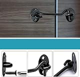Himtop 1PC Stainless Steel Cabin Hook and Eye Lock 4 Inch Latch Black view 4
